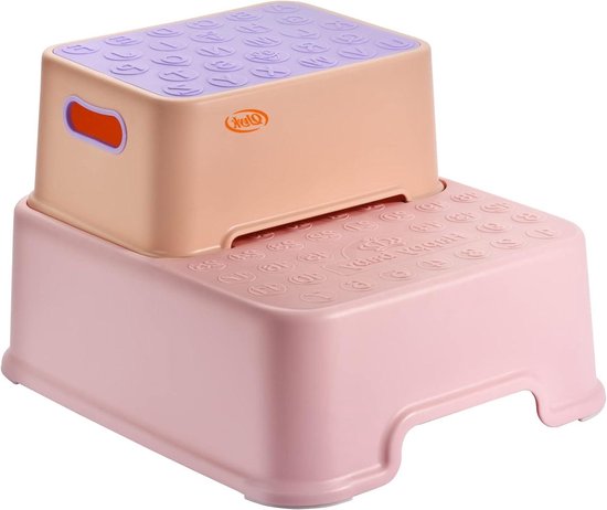 Opstapkruk tweetraps voor kinderen - apart gebruik voor toilettraining en tandenpoetsen - roze van $