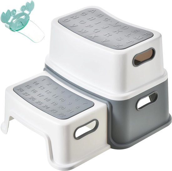 Opstapkruk voor kinderen,Double Step Kruk,Kids badkamer Antislip voetstap,Hand wash Training Voetbank Stap Kruk,Vanaf ca.3 tot ca.14 Jaar,voor Babykamer,Wastafel,Toilet,Keuken van $