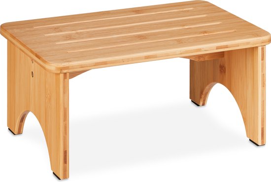 opstapkrukje bamboe - tot 100 kg - 17,5 x 39 x 25 cm - plantenkrukje - keuken