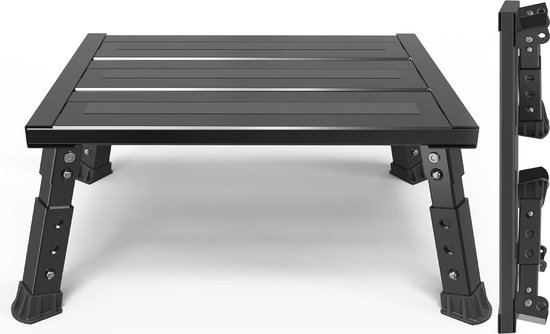Opstapladder met Antislip en Hoogteverstelling - Draagbaar en Vouwbaar voor Camper en Caravan