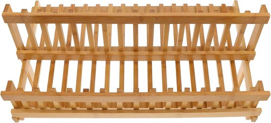 Opvouwbaar Afdruiprek - Houten Droogplank - Outdoor Keuken - Compact Opvouwbaar - 47 cm Lengte - Lichtbruin