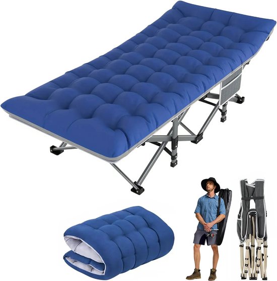 Opvouwbaar bed, Stretcher, Inklapbaar Bed - Logeerbed, Campingbed of Veldbed - Stevig en Draagbaar, Max. 200 kg - Perfect voor Volwassenen bij Kamperen, Thuis, Strand of als Noodbed van LifeGoods