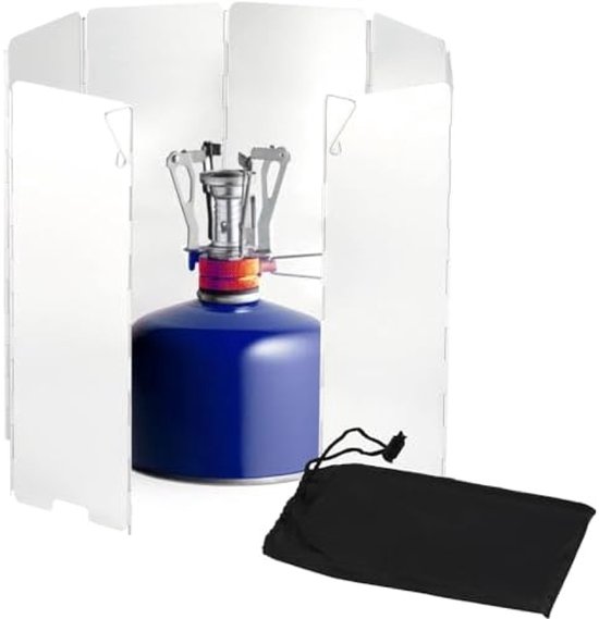 Opvouwbaar campingfornuis met windscherm en draagtas - 8 branders van Bo-Camp