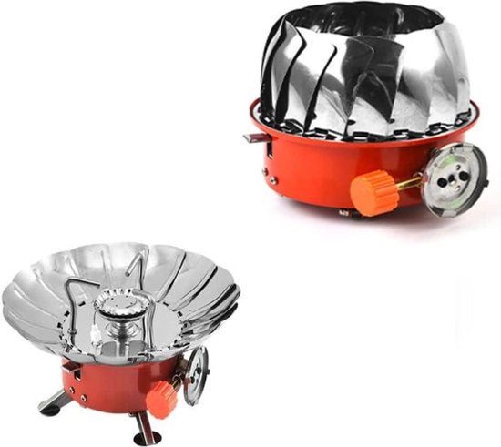 Opvouwbaar campinggasfornuis 2800 W - campingkooktoestel met piëzo-ontsteking en schroefpatroon - 468 g lichtgewicht en winddicht - gemakkelijk te reinigen