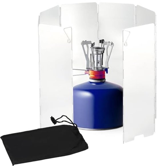 Opvouwbaar Campingkooktoestel met Windscherm en Spatbescherming voor Outdoor Koken van Merkloos