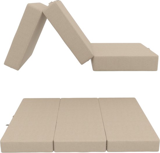Opvouwbaar Campingmatras 3-Delig voor Slapen en Logeren - 160 x 195 x 15 cm van Unipor