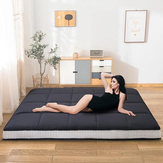 Opvouwbaar Futon Matras 100x200 cm - 10cm Dikke Japanse Vloermat als Logeerbed van Sleepmed.
