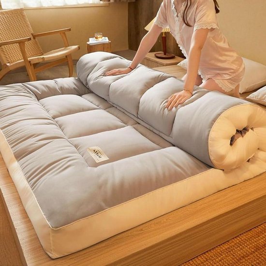 Opvouwbaar Futon Matras - Japanse Vloermatras Gastenbed - Comfortabel Slapen - Ergonomisch Cervicale Ondersteuning - 180*200cm - A