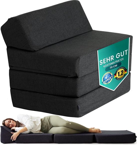 Opvouwbaar Gastenmatras 14 cm Dik - Comfortabel Slaapmatras voor Logeerpartijen en Reizen van Merkloos
