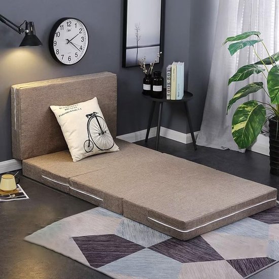 Opvouwbaar Gastenmatras 90x200 cm - Reisbed en Logeermatras met Linnen Bekleding