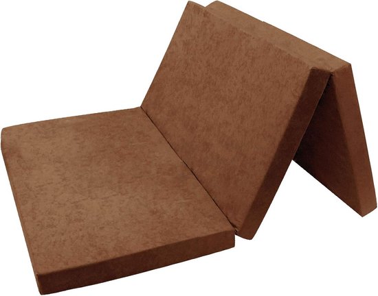 Opvouwbaar Gastenmatras XXL Bruin - Comfortabel en Ruimtebesparend Logeerbed (195x120x9cm) van Merkloos