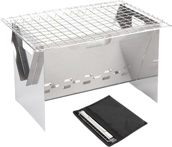Opvouwbaar Kooktoestel - Draagbare Grill - Outdoor Koken - Kantelbestendige Basis - 48 x 181 x 48 mm - Zilver