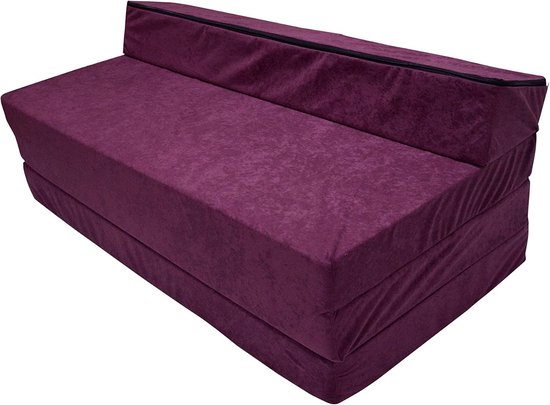 Opvouwbaar Logeermatras met Hoofdeinde 200x120x10 cm - Flexibel Slaap- en Zitoppervlak van Merkloos