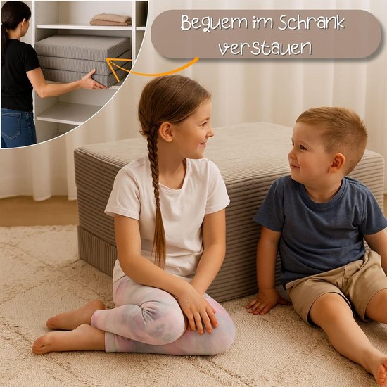 Opvouwbaar Logeermatras voor Kinderen en Reizen 65x195 cm Lichtgrijs van Merkloos