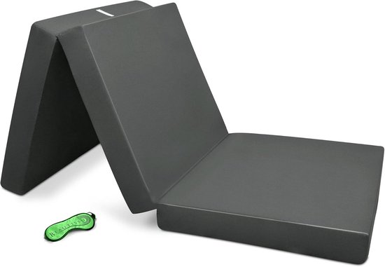 Opvouwbaar Matras 120x195 cm - Reismatras, Gastenbed en Zitkussen - Antraciet van Lifa Living