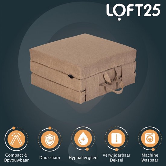 Opvouwbaar Matras 3-Delig - Campingmatras en Logeermatras voor Binnen en Buiten (180x60x10 cm) van Snoozzz
