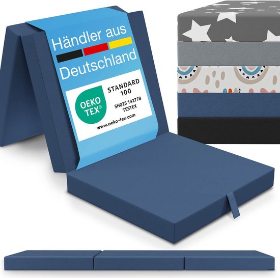 Opvouwbaar Matras 65x195 cm - 9 cm Dik Logeer, Reis en Campingmatras van Merkloos