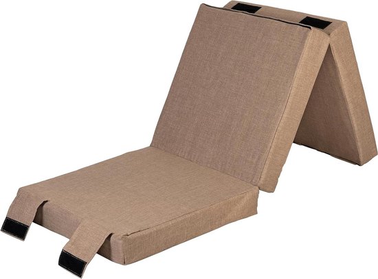 Opvouwbaar Matras - Camping Matras Gastenmatras - Comfortabel Slapen - Ondersteunt de Wervelkolom - 180x60x10 cm - Zandkleur