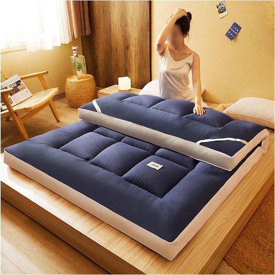 Opvouwbaar Matras - Draagbaar Bed - Comfortabel Slapen - Zachte Geborstelde Stof - 200 x 220 cm - Donker
