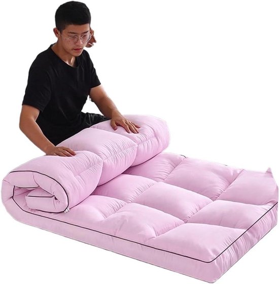 Opvouwbaar Matras - Futon Matras Vloermatras - Comfortabel Slapen - Gewatteerd Katoen Verenfluweel - 120 x 200 cm - Wit