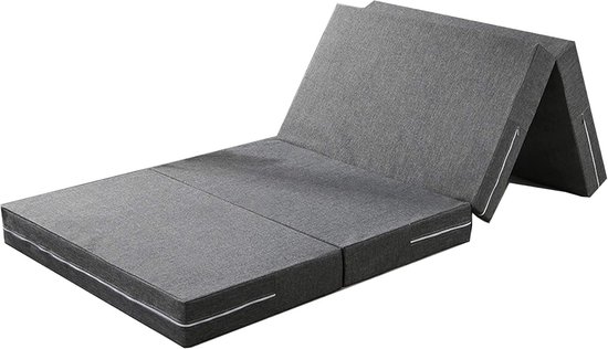 Opvouwbaar Matras - Gastbed Vlakke Mat - Logeren Kamperen - Hoge Dichtheid Schuim - 0.6 x 2m - Grijs