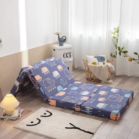Opvouwbaar Matras - Gastenbed Vloer - Tijdelijk Slapen - Inclusief Reis Tassen - 200x60x5cm - Geel