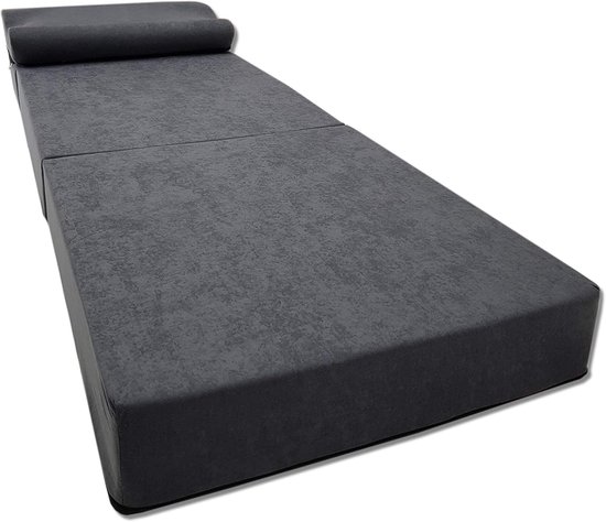 Opvouwbaar Matras - Gastenmatras Logeerbed - Ruimtebesparend Slapen - Afneembare Wasbare Hoes - 70x200x15 cm - Grijs