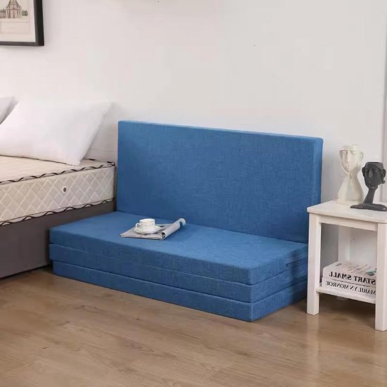 Opvouwbaar Matras - Gastenmatras Slaapmat - Comfortabel Slapen - Met Afneembare Hoes - 200 x 60 x 5 cm - Donkerblauw