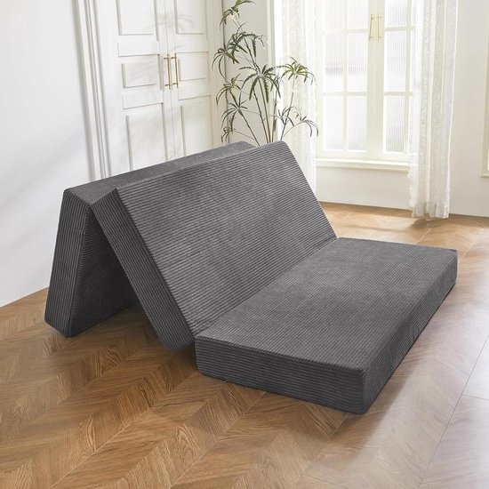 Opvouwbaar Matras - Gastenmatras Vloer - Comfortabel Slapen - CertiPUR-US Gecertificeerd - 190 x 135 x 15 cm - Houtskool