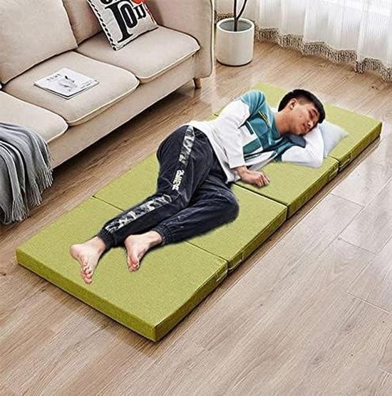 Opvouwbaar Matras - Gastentopper - Comfortabel Slapen - Hoge Dichtheid Schuim - 200x70x10cm - Groen