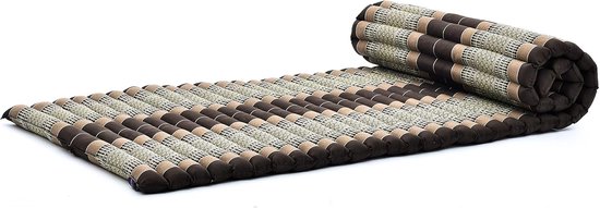 Opvouwbaar Matras - Japanse Futon Vloerbed - Ontspanning Yoga Massage - Handgeweven Kapok Vulling - 190x70 cm - Bruin