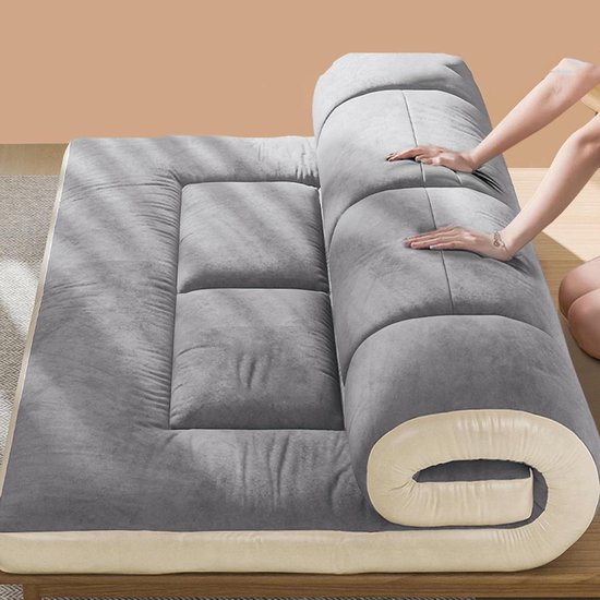 Opvouwbaar Matras - Japanse Vloermat - Comfortabel Slapen - Orthopedische Ondersteuning - 120 x 190 cm - Grijs