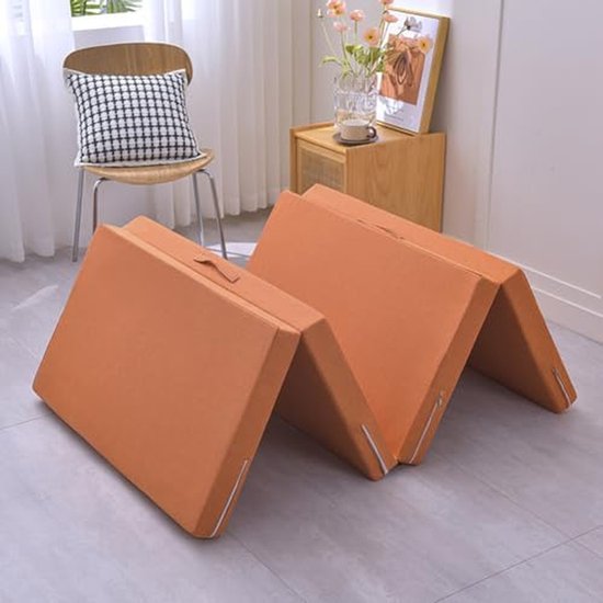 Opvouwbaar Matras - Logeerbed Vloerbed - Kamperen Gasten - 4-Delig Ontwerp - 150 x 200 cm - Grijs