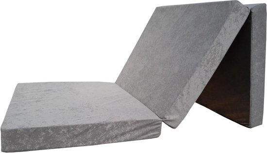 Opvouwbaar Matras - Slaapmat Gasten - Extra Slaapplaats - Afneembare Hoes - 190 x 90 cm - Grijs