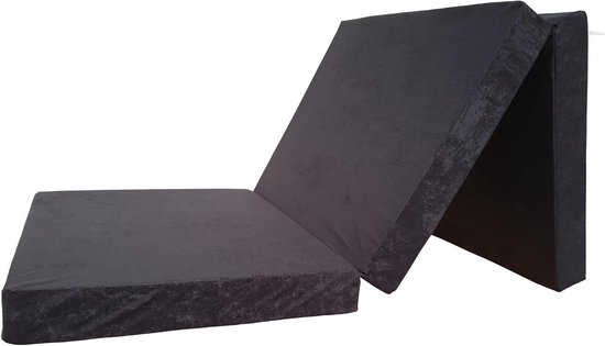 Opvouwbaar Matras - Slaapmat Gasten - Logeren en Kamperen - Afneembare Hoes - 190x90x8 cm - Zwart