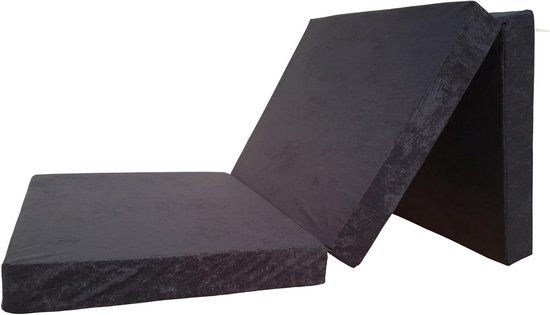 Opvouwbaar Matras - Slaapmat Gastenmatras - Logeren Kamperen - Afneembare Wasbare Hoes - 190 x 90 x 8 cm - Zwart