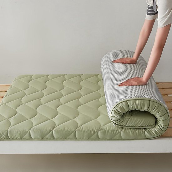 Opvouwbaar Matras - Vloermat Slaapmat - Comfortabel Slapen - Huidvriendelijke Katoen - 90x190cm - Groen