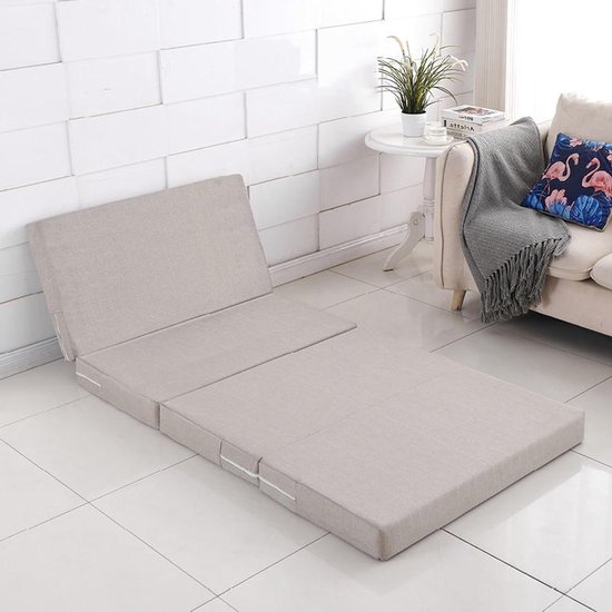 Opvouwbaar Matras - Vloermatras Gastenmatras - Logeren en Reizen - Afneembare en Wasbare Hoes