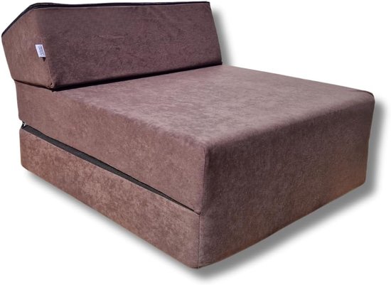 Opvouwbaar Matras - Vouwmatras Fauteuil - Logeren Zitten - 2-in-1 Functie - 160x60x12 cm - Grijs