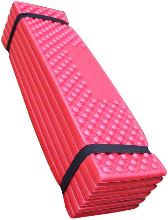 Opvouwbaar Slaapmatje - Kampeer Mat - Buiten Kamperen - Eierkrat Comfort - 350 g - Rood met Zwart