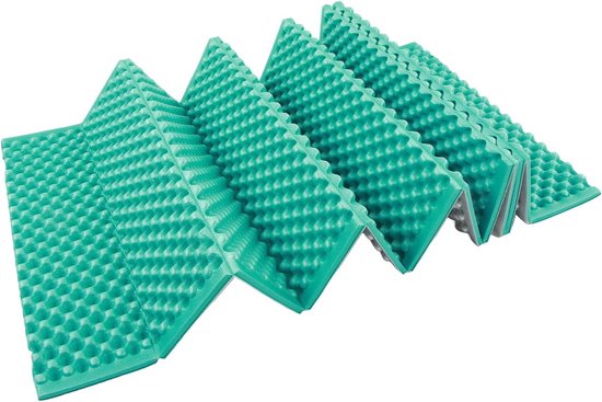 Opvouwbaar Slaapmatje - Kampeer Matras - Buiten Slapen - Eierkrat Ontwerp - 190x61cm - Turkoois