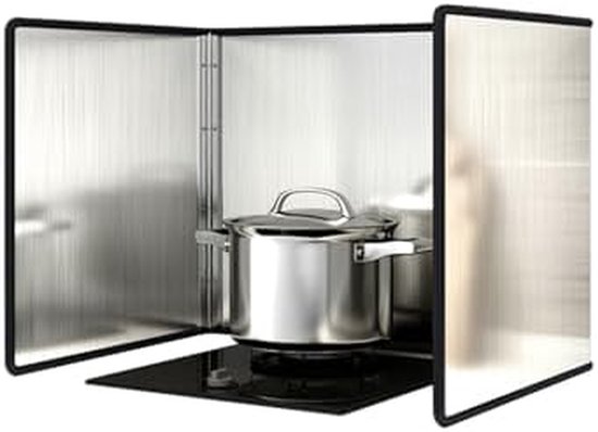 Opvouwbaar Spatscherm - Keuken Scherm - Schoon Koken - Hittebestendig Roestvrij Staal - Opvouwbaar Ontwerp - Zilverkleurig