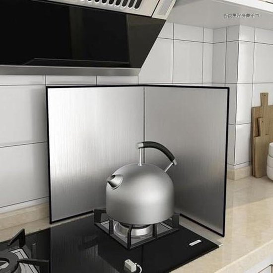 Opvouwbaar Spatscherm - Kookbescherming Keuken - Schoon Koken - Hitte- en Waterbestendig - 40x40cm - Zwart
