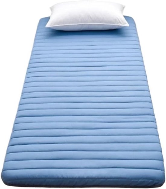 Opvouwbaar studentenmatras, zacht schuimkussen, blauw, 80x190 cm van Merkloos
