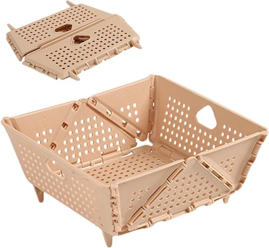 Opvouwbaar Vergiet - Keuken Zeef - Groenten Wassen - Met Handvatten - 206 x 195 x 35 cm - Abrikoos