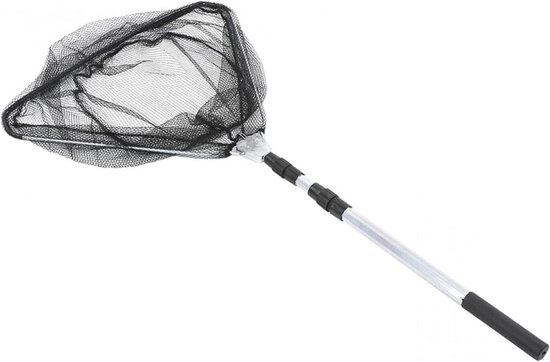 Opvouwbaar Visschepnet - Driehoekig Net - Vis Vangen - Telescopische Handgreep - 15 Meter - Zwart