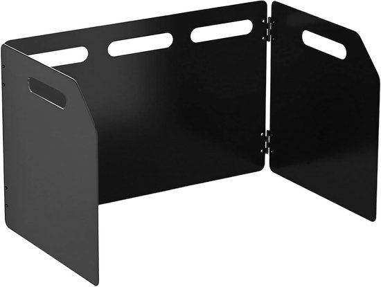 Opvouwbaar windscherm met 4 panelen voor buiten koken, robuust, oliebestendig en roestbestendig, 25 cm hoog