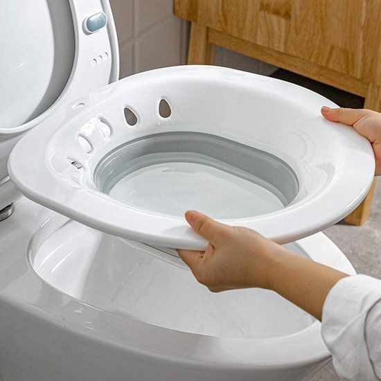 Opvouwbaar zitbad voor toilet - Verlichting van toiletaambeien en postpartale wonden