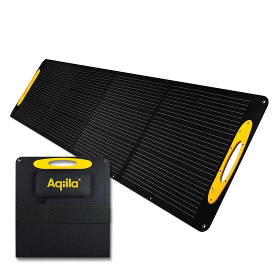 Opvouwbaar Zonnepaneel, 200W, Monokristallijn, IP65 Waterbestendig, Solar Panel, 3m Kabel met 3 Aansluitingen, Draagbaar Zonnepaneel, Aqiila Sunbird P200 van Aqiila