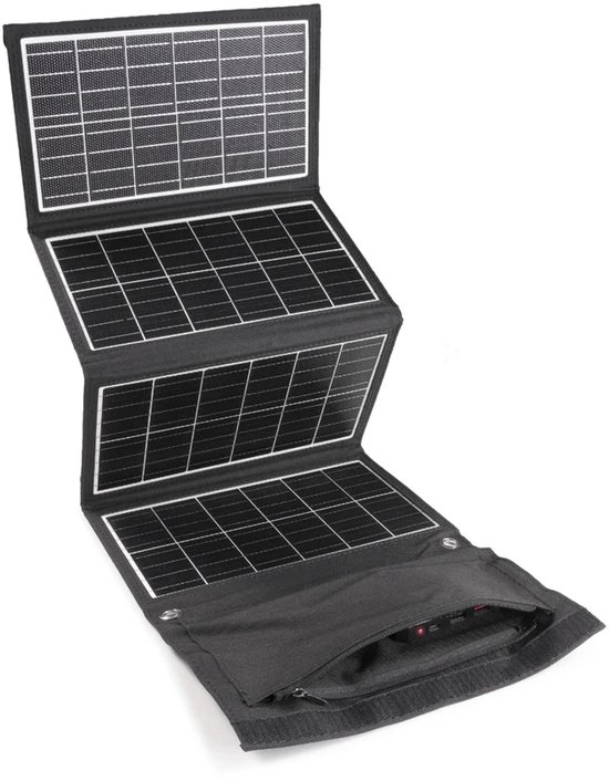 Opvouwbaar Zonnepaneel 30W – Draagbare Solar Charger met USB-C & USB-A – Voor Powerbank, Telefoon, Camping, Outdoor & Stroomuitval